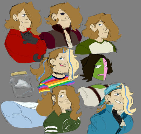Multiple busts of my various sonas; or multple self portraits